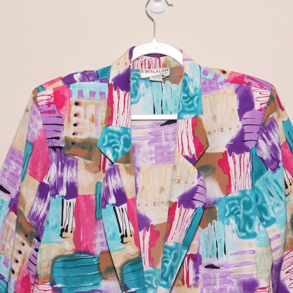 Vintage Culottes Shorts & Blazer Set Size Large Irwin Alan Made in USA - Picture 11 of 15